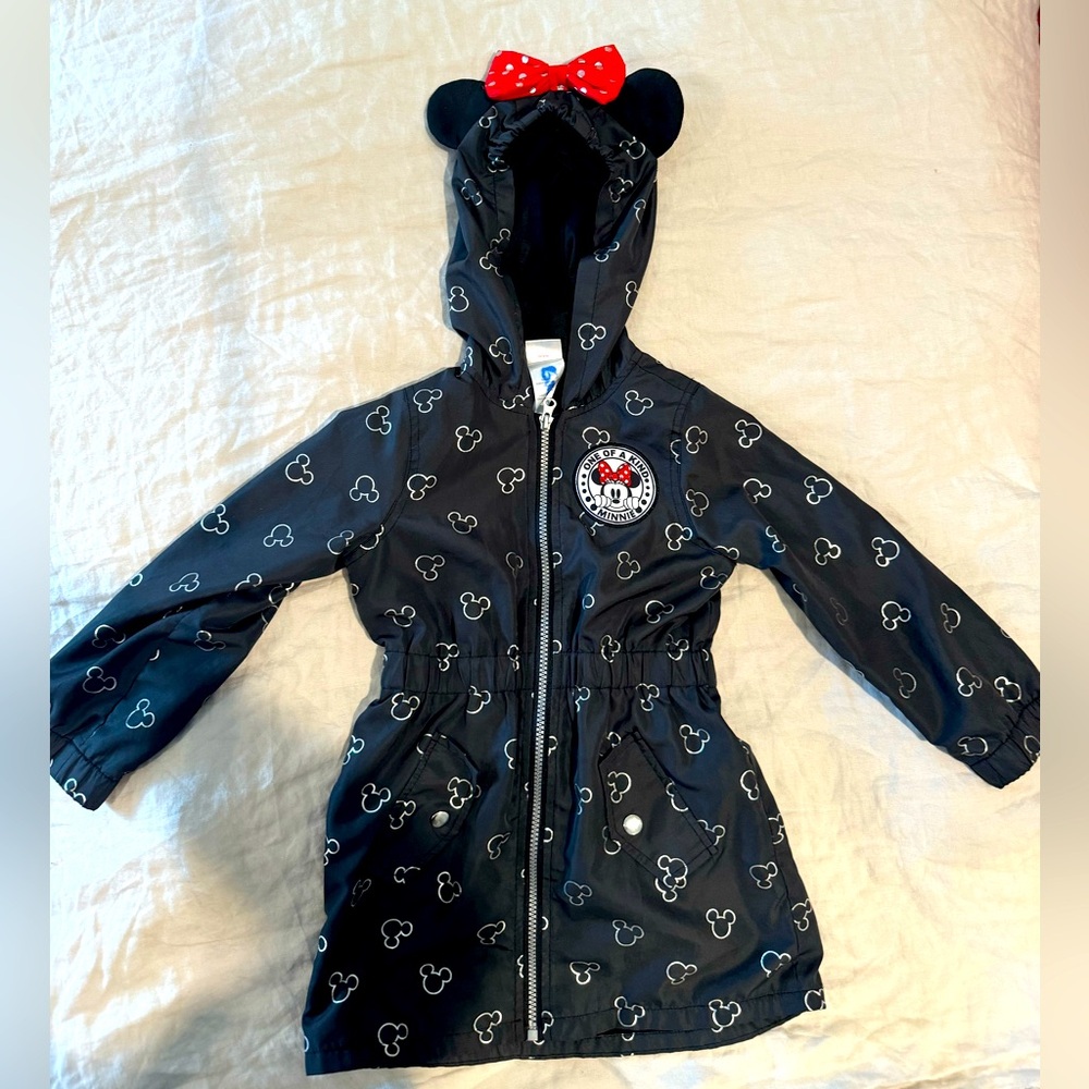 Disney Minnie Mouse Lightweight Girls Jacket With Ears and Bow 4T